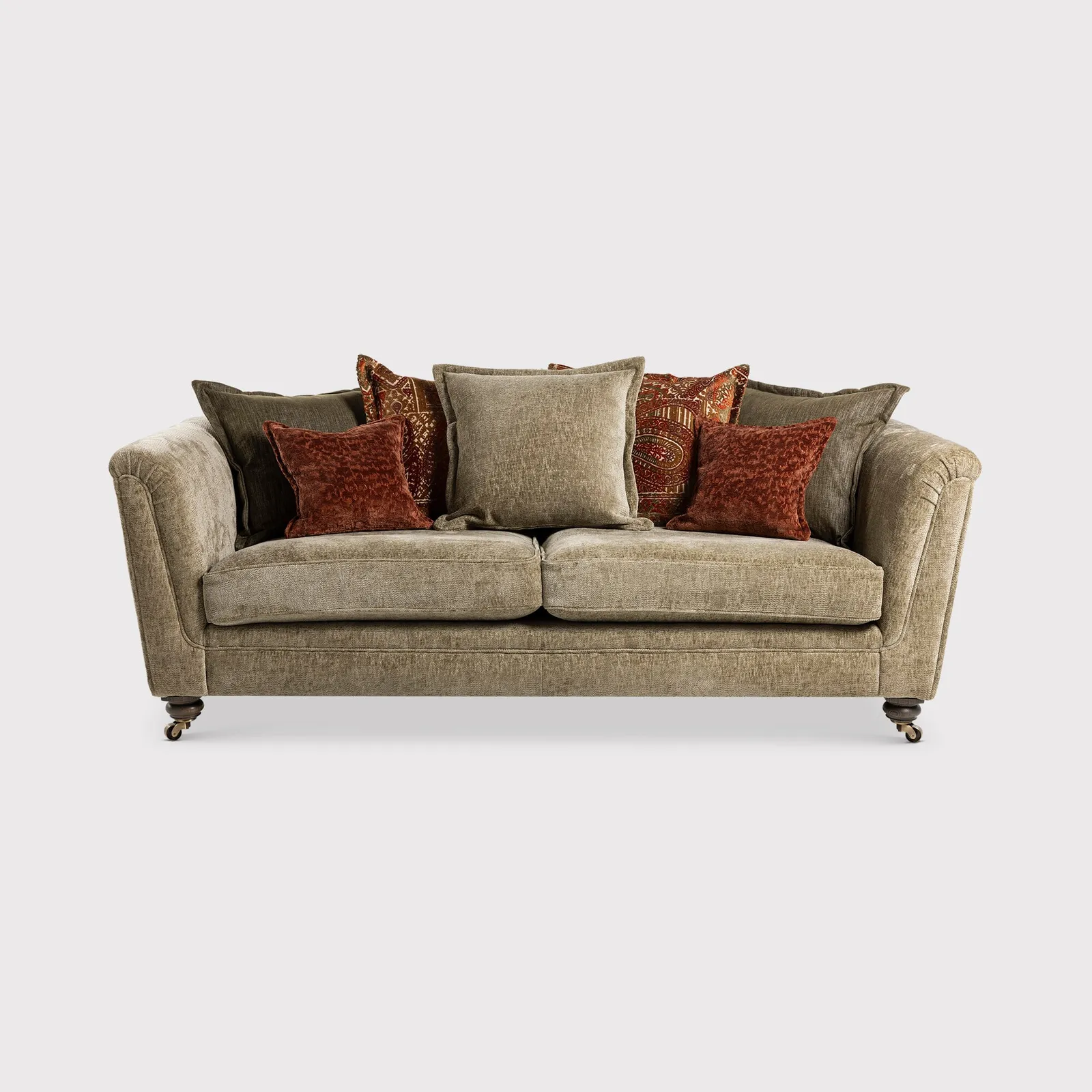 Godwin Grand Sofa Pillow Back, Green Fabric | Barker & Stonehouse
