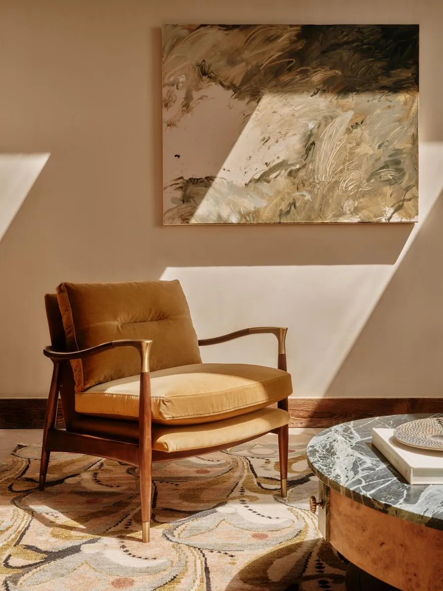 Theodore Armchair, Velvet, Mustard