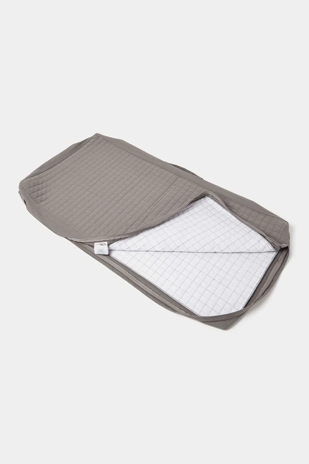 Homescapes Quilted Cotton 2 Seater Orthopaedic Booster Cushion Cover in Charcoal 3