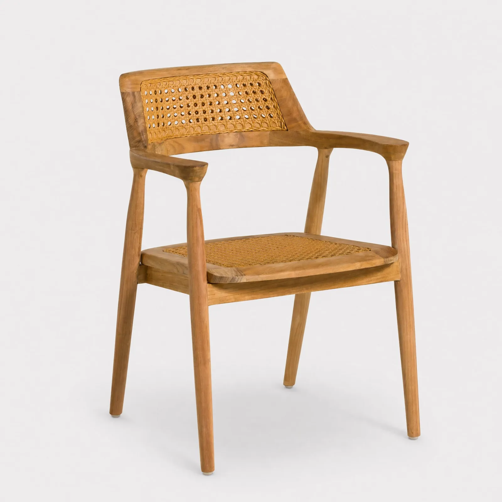 Grenada Pedro A Dining Chair With Arms, Neutral Wood | Barker & Stonehouse