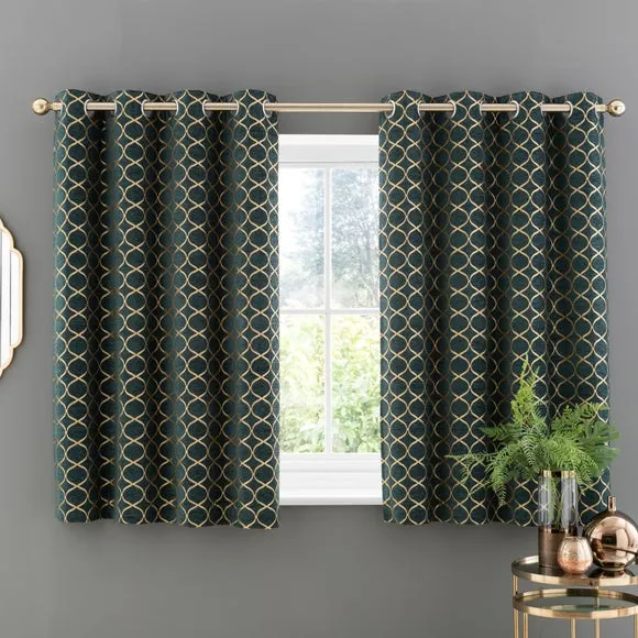 Chenille Ogee Eyelet Curtains 5