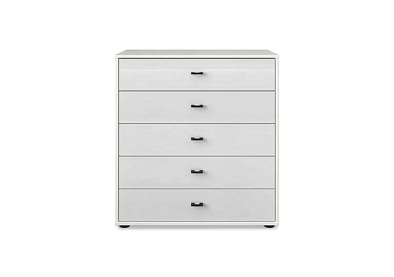 Dallas 80cm 5 Drawer Glass Chest