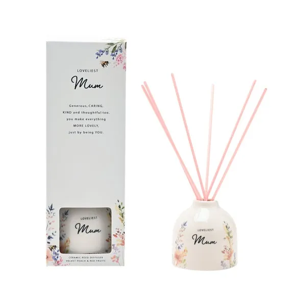 The Cottage Garden Peach Floral Ceramic Diffuser 2