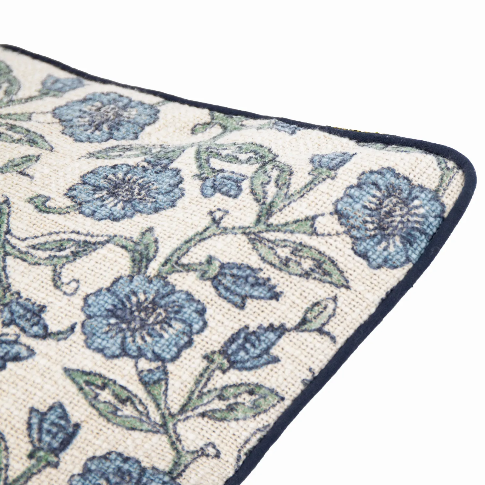 Paoletti Delphine Floral 100% Cotton Cushion in Mid Blue 5
