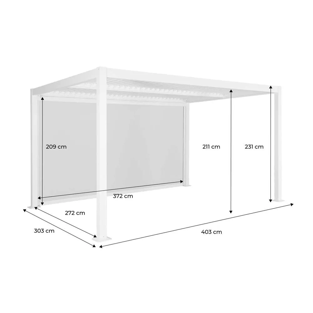 sweeek Louvered pergola 4 x 3m with a 4m blind in Dark Grey 5