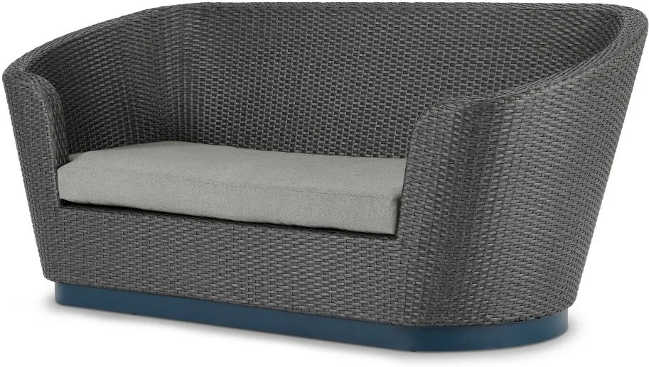Bulao Garden 2 Seater Sofa, Rattan and Blue