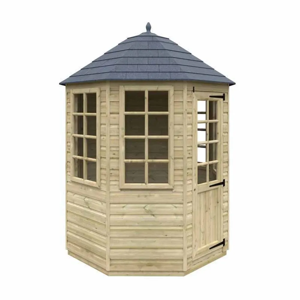 Buttercup Farm 6 x 6 Feet Tanalised Octagonal 16mm Shed - Solid Wood/Softwood/Pine in Natural