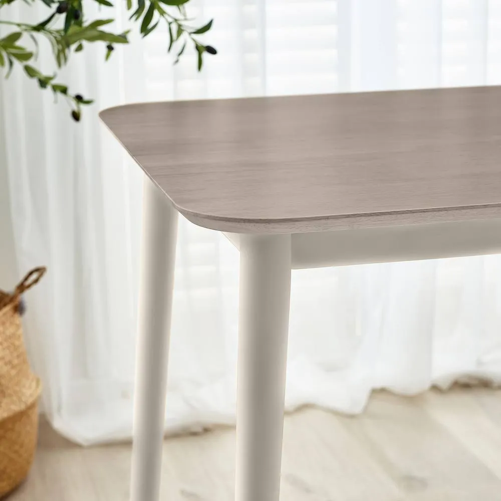 FurnitureboxUK Lynton Rectangular White & Grey Wood 4 Seater Dining Table 3