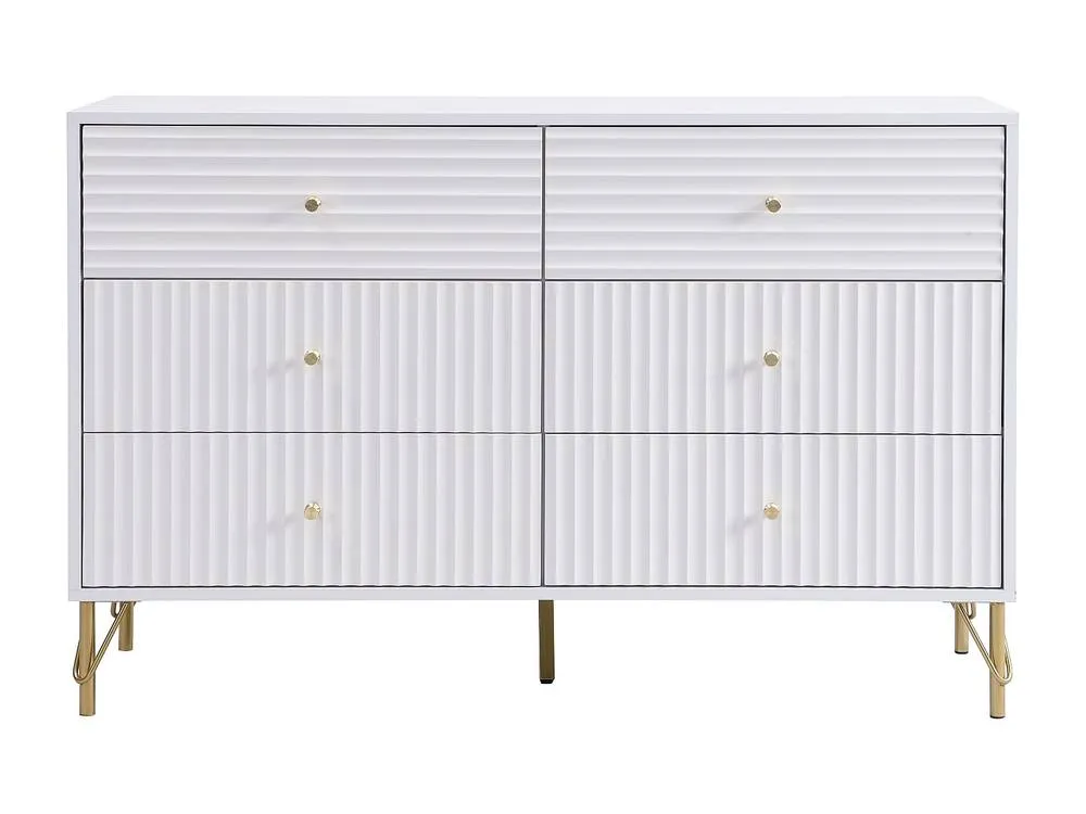 Vente-unique 6-Drawer Chest Of Drawers - White - LOUREO 2