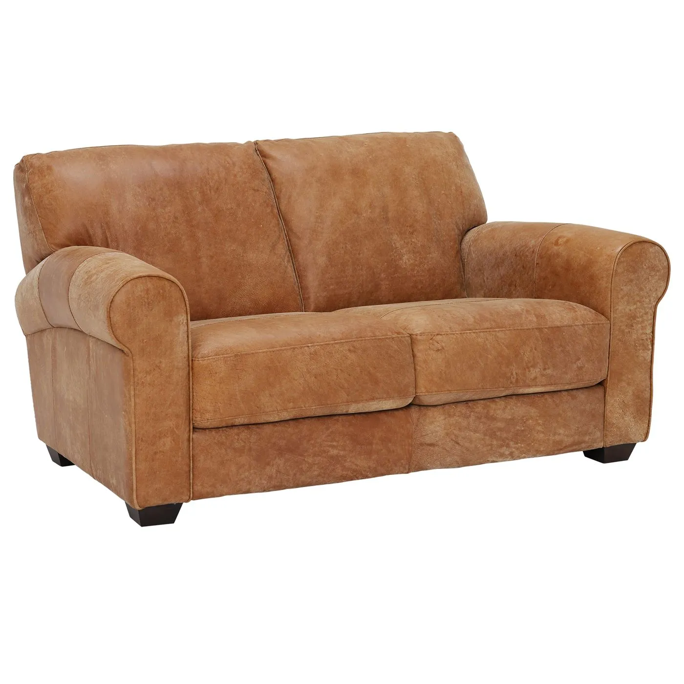100% Leather 2 Seater Loveseat/Sofa - Light Brown - W163 x D101 x H84cm - New Houston by Barker & Stonehouse