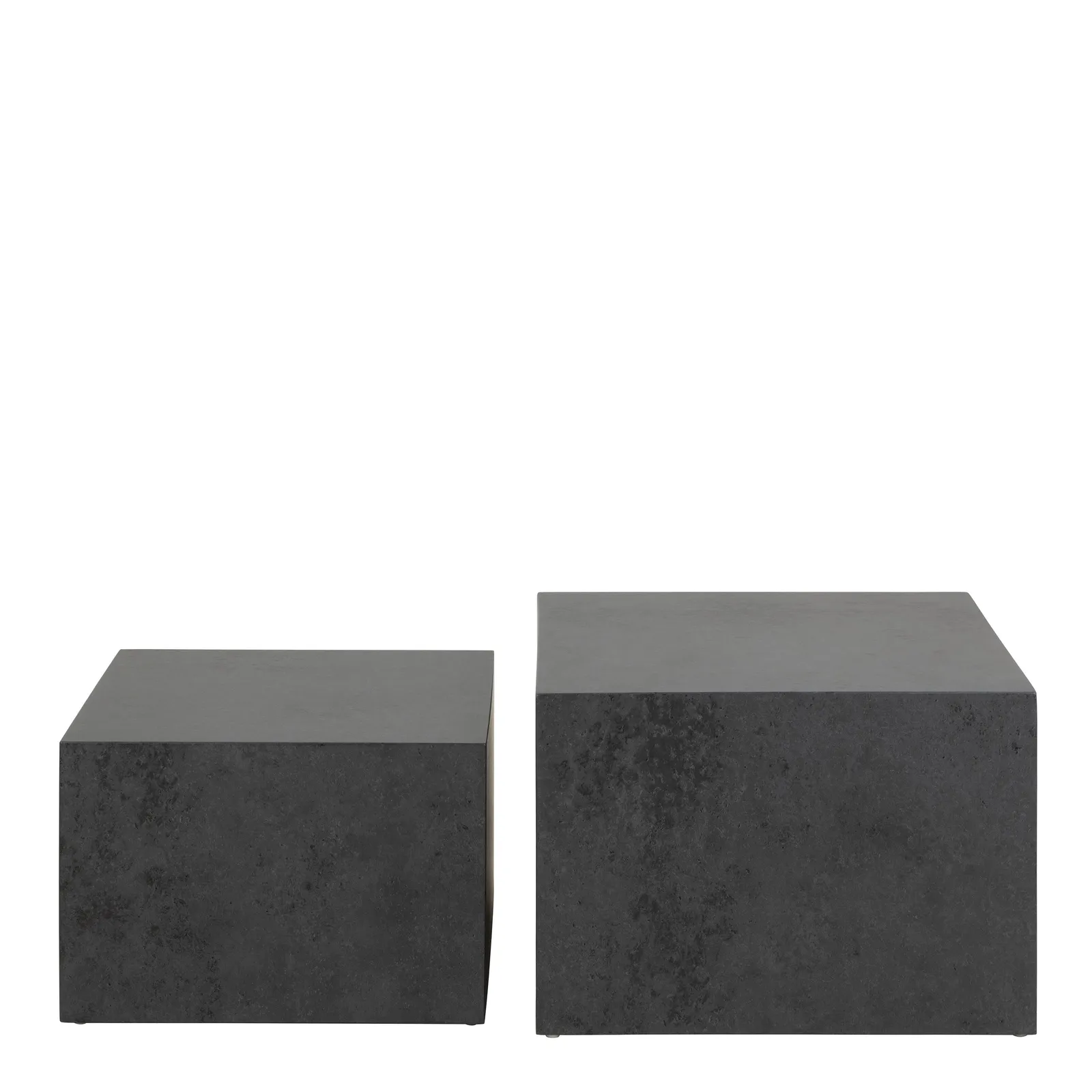 Furniture To Go Dice Square Coffee Table Set in Black Ocean Rough Paper 2