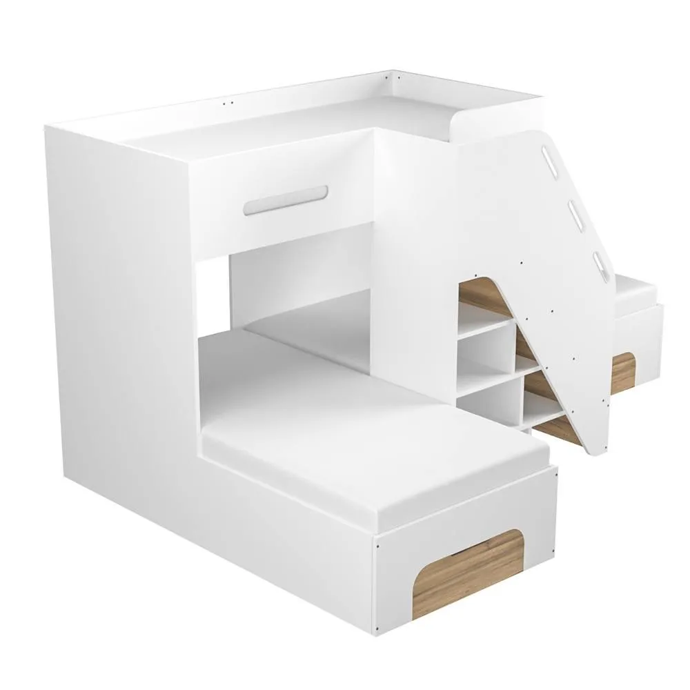 Flair Mason Staircase Triple Sleeper Bed with Storage in Light Oak 3