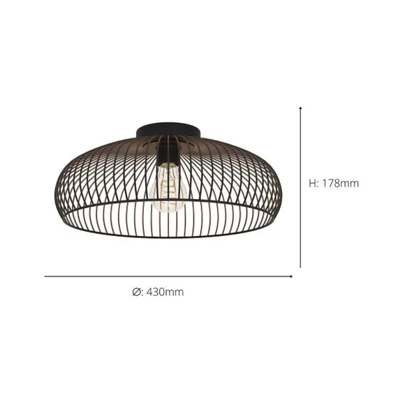 EGLO Almanzora Industrial Flush Ceiling Light 4