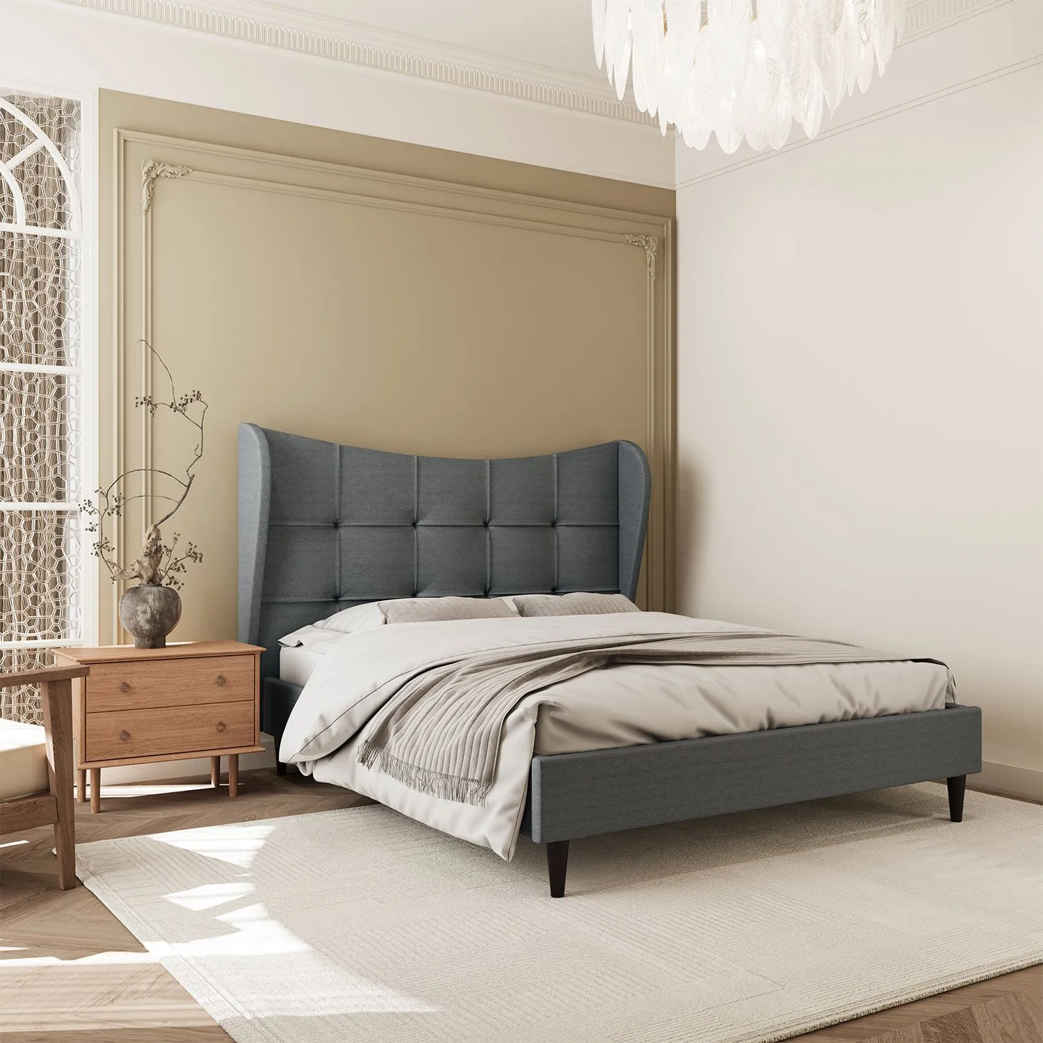 Seconique Verona 5' (King) Bed in Grey