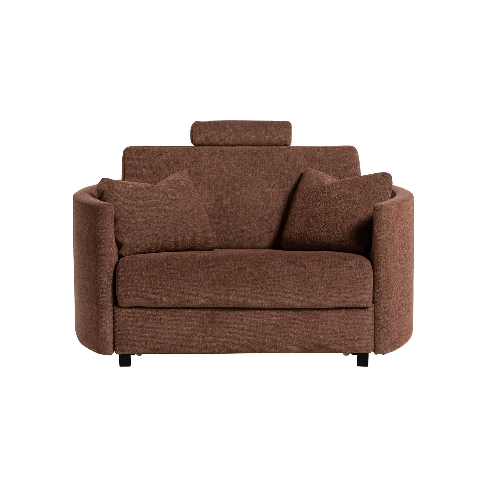 Varo Armchair Sofabed Curved Arm, Brown | Barker & Stonehouse 2