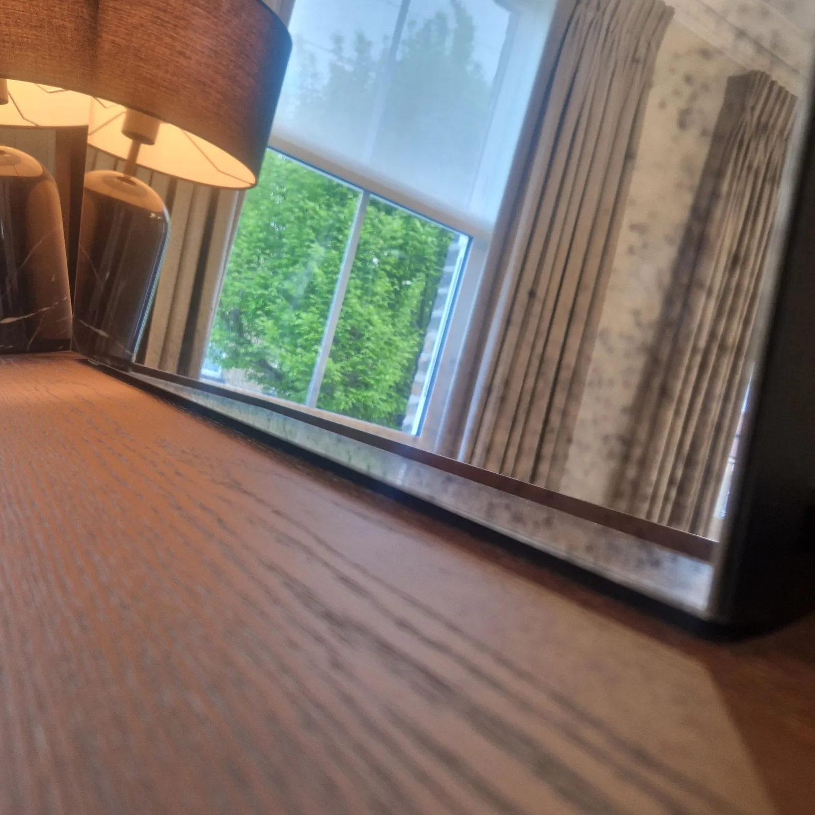 Yearn Mirrors Dulwich Curved Antiqued Mantle Mirror in Black 4