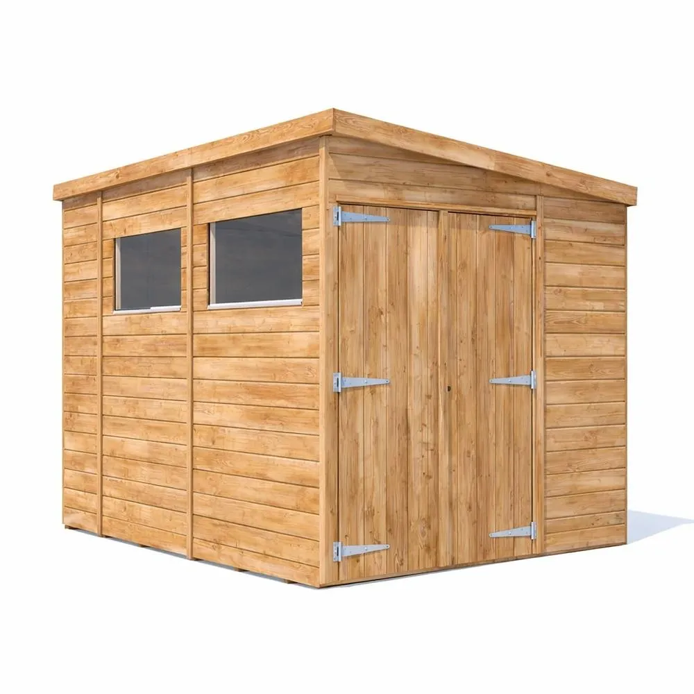 Dunster House Wooden Shed 1.8m x 3m (6' x 10') 15mm Window Pent - Overlord Modular in Brown