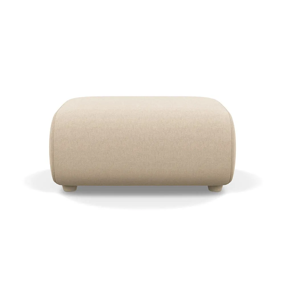 Heal's Lilli Ottoman Brushed Cotton Oat Natural Beech Feet 1