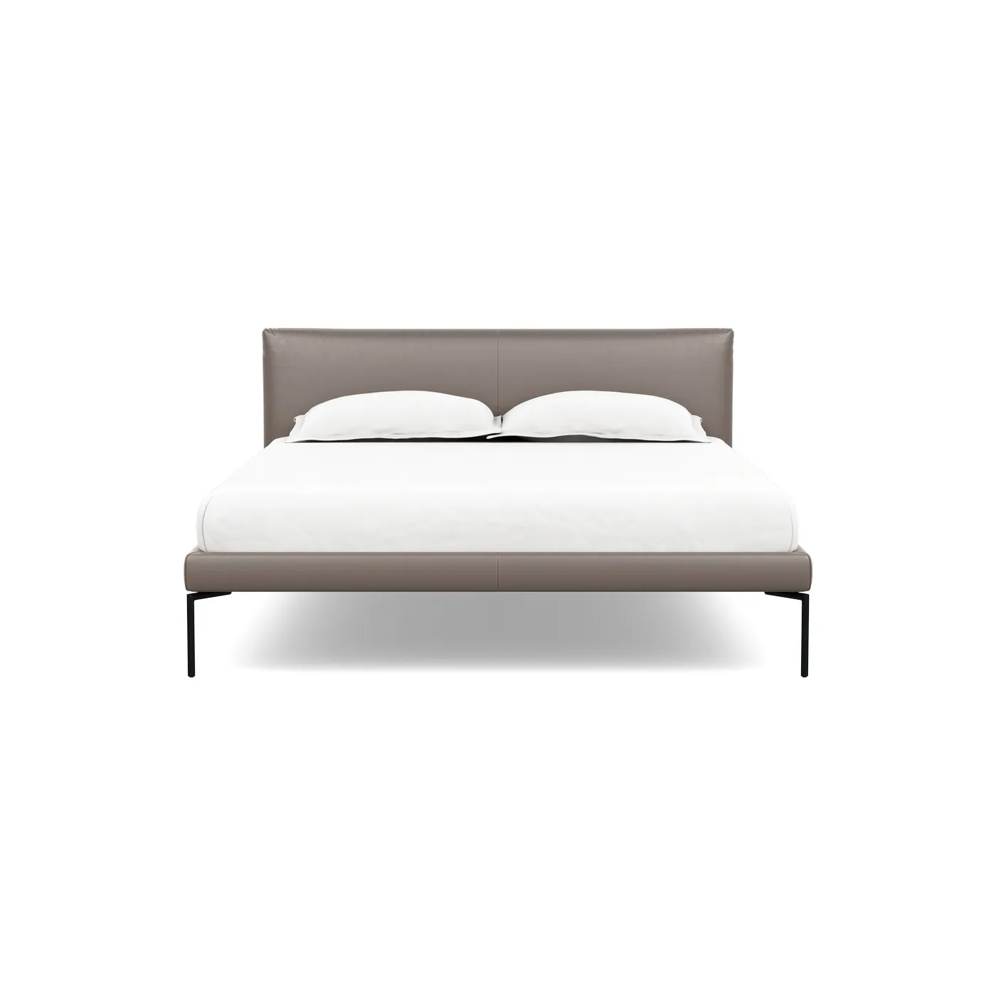 Heal's Matera Bedstead King Daino Leather Elephant Grey Black Feet 1