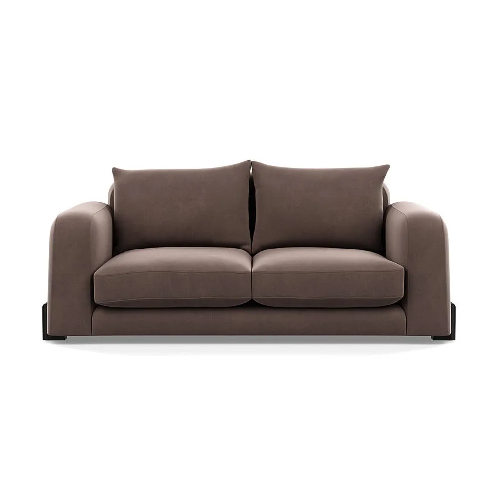 Heal's Nuvola 2 Seater Sofa Smart Velvet Mouse Black Beech Feet