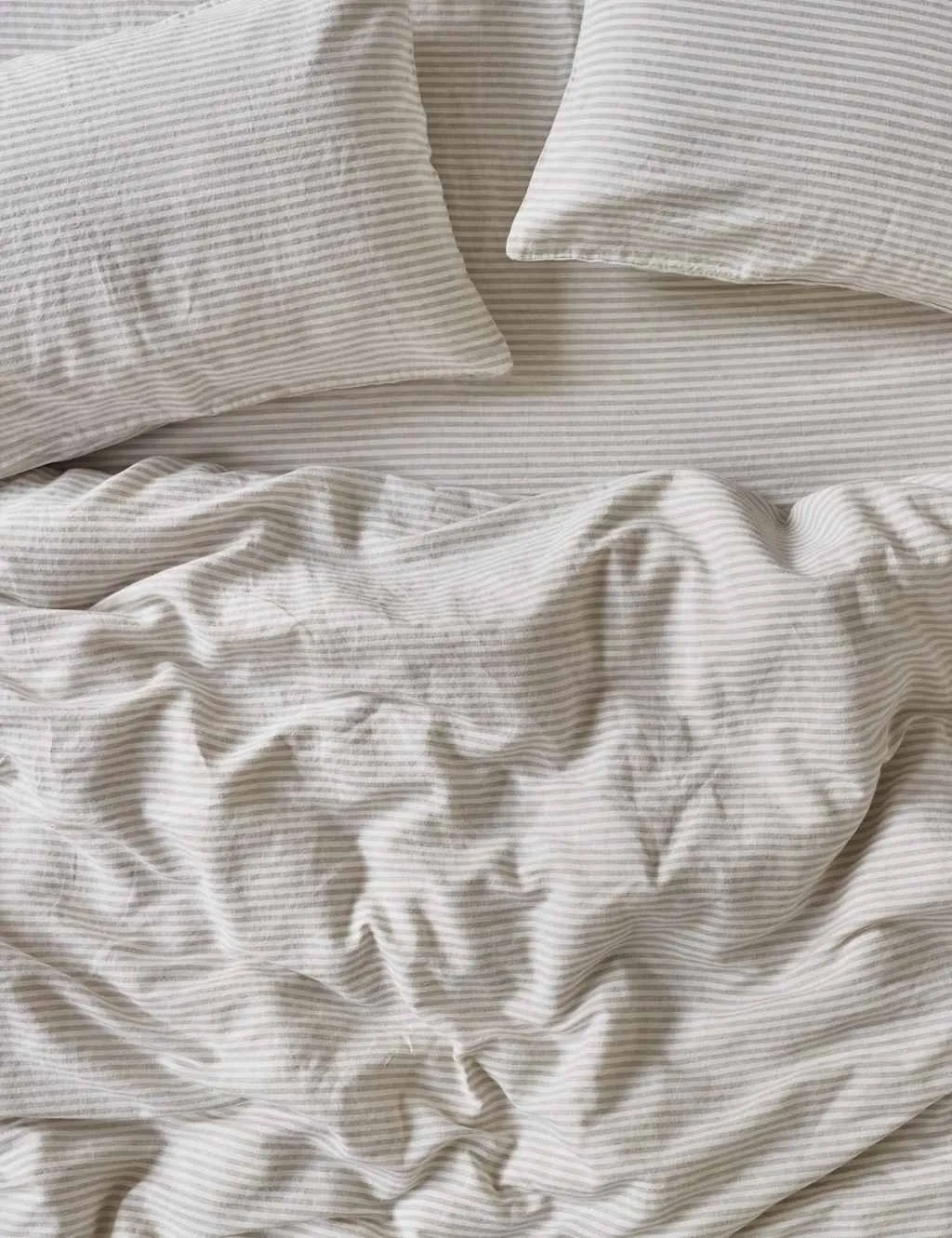 Piglet In Bed Linen Rich Striped Duvet Cover Oatmeal Mix