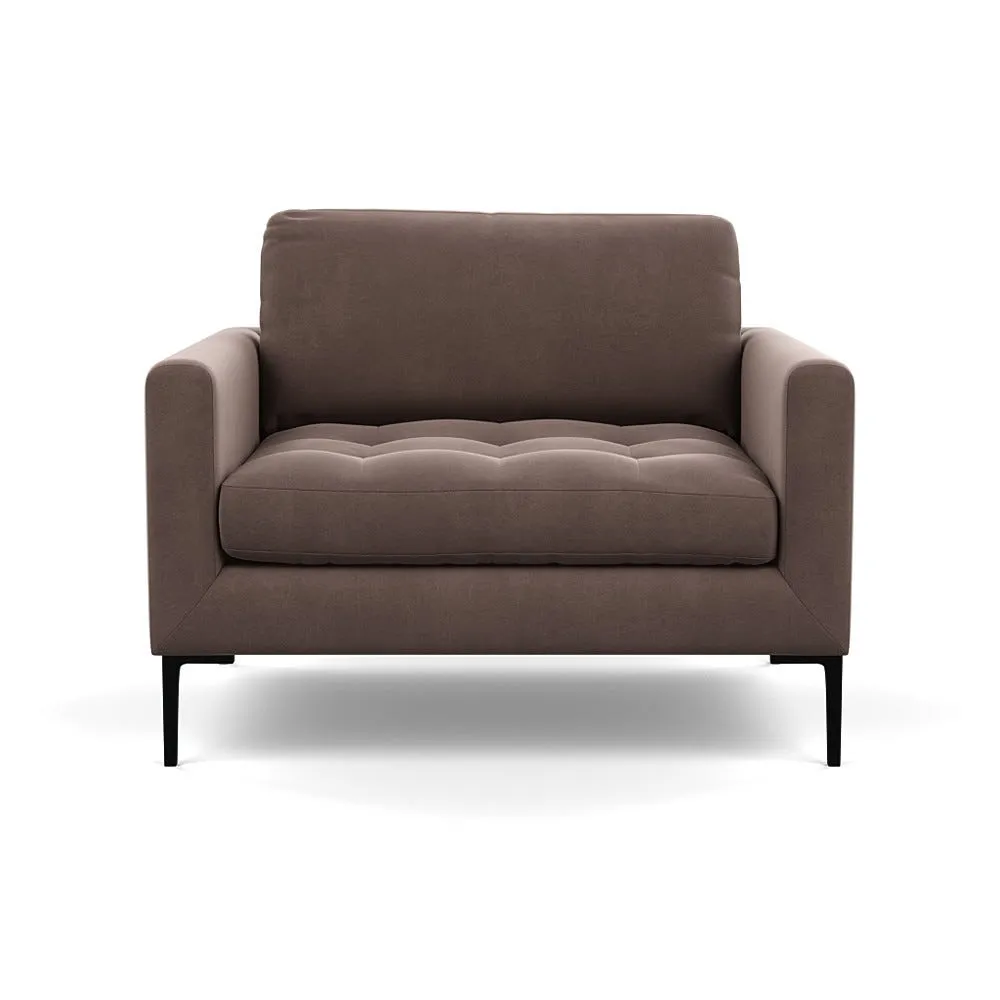 Heal's Eton Loveseat Smart Velvet Mouse Black Feet