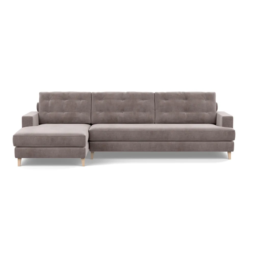 Heal's Mistral Left Hand Facing Corner Sofa Smart Luxe Velvet Mushroom