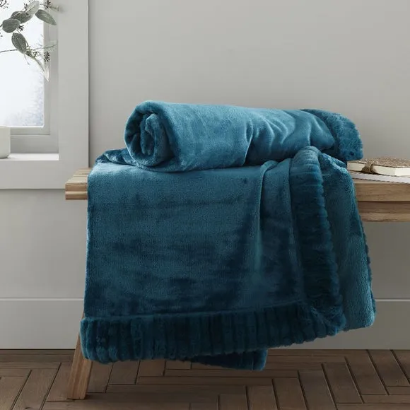Catherine Lansfield Faux Velvet 150cm x 200cm Throw Blanket 1