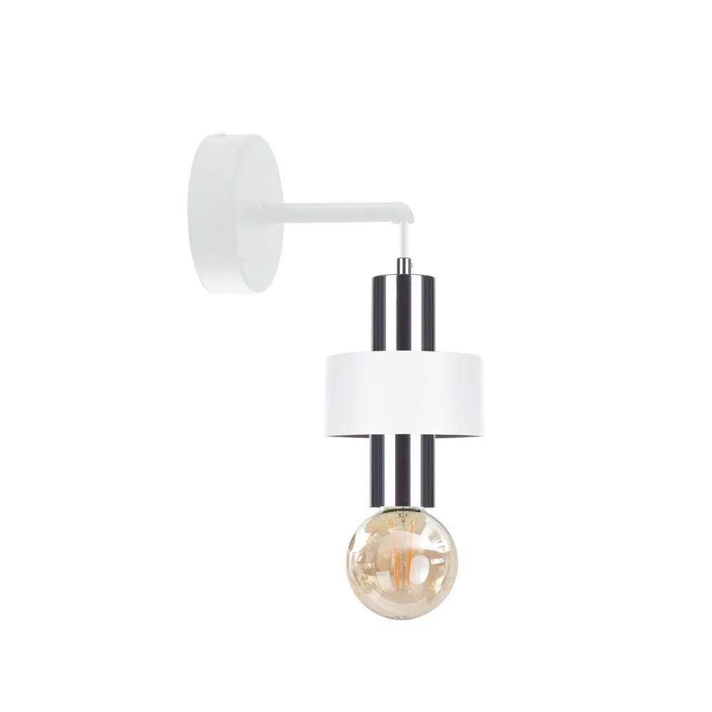 Netlighting Unica Wall Lamp White Silver 12cm 1x E27