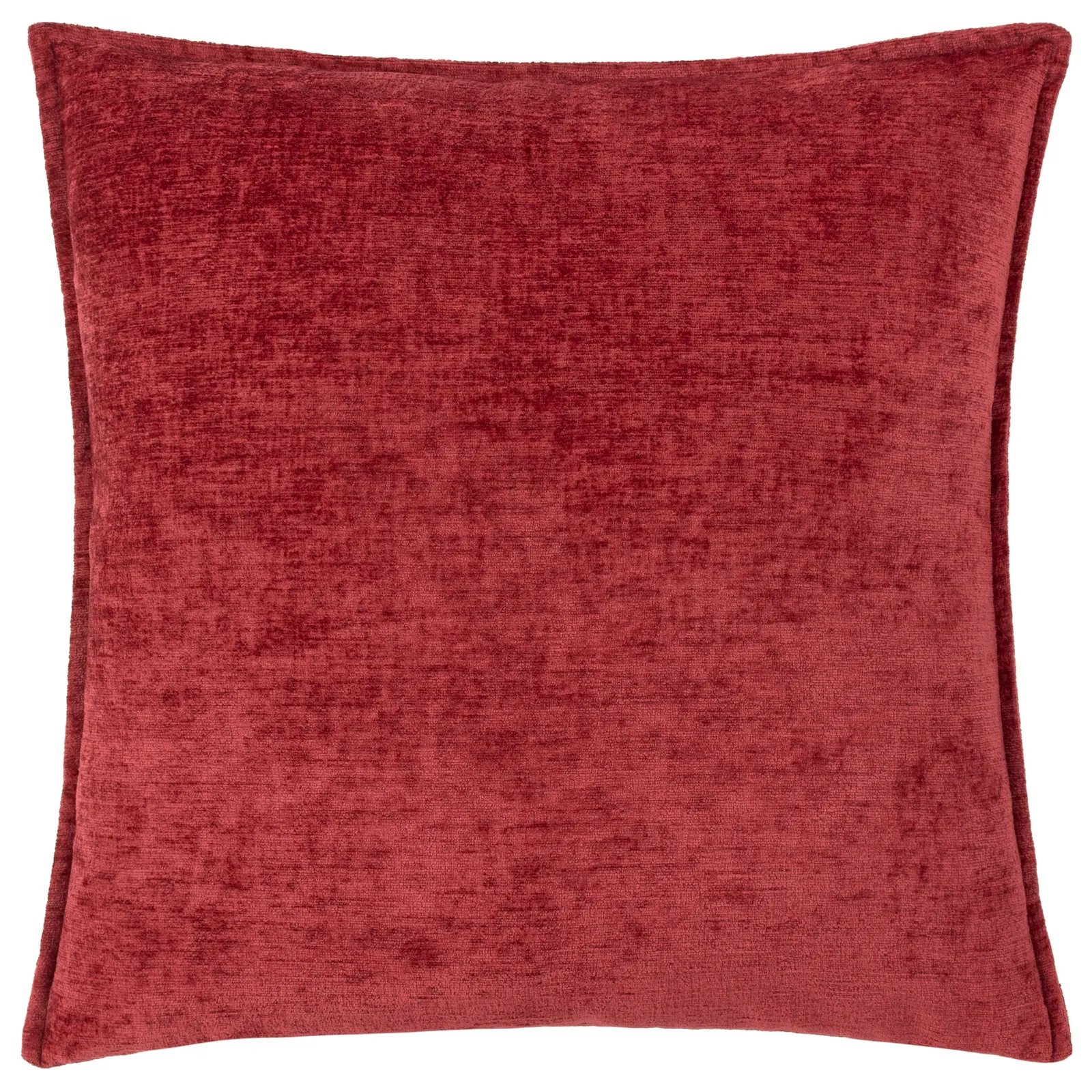 Evans Lichfield Buxton Chenille Reversible Square Cushion in Red