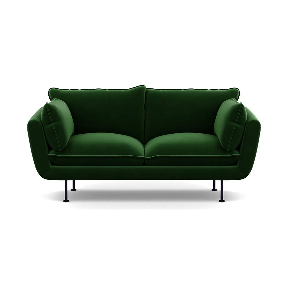 Heal's Allora 2 Seater Sofa Smart Velvet Forest Black Feet 1