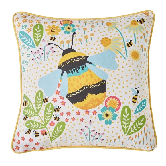Buzzy Bee Outdoor Cotton Square Filled Cushion 3
