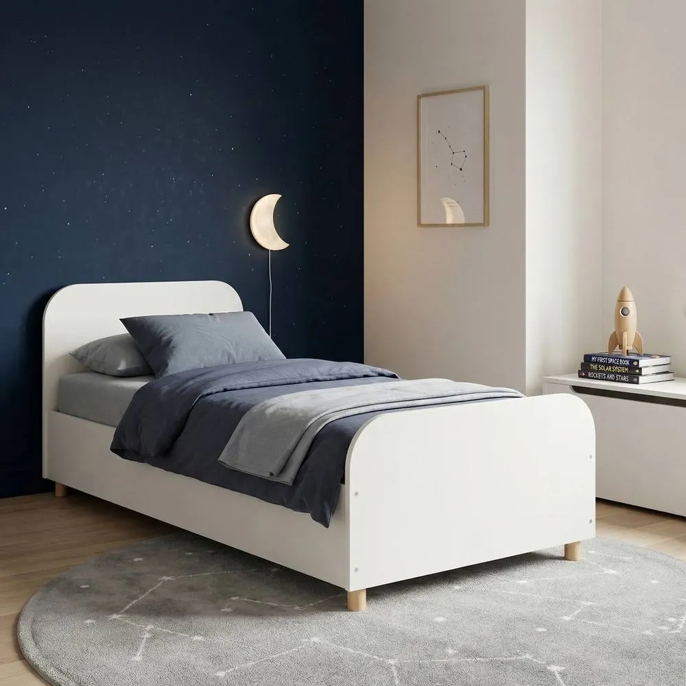 Nöa and Nani Agnes Single Gas Lift Ottoman Bed with Storage in White 2