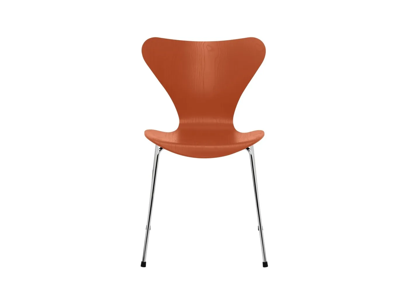 Fritz Hansen Series 7 Chair Coloured Ash Paradise Orange Chrome Legs