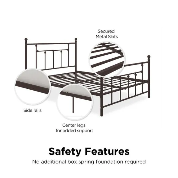 Dorel Home Manila Metal Bed Frame 5