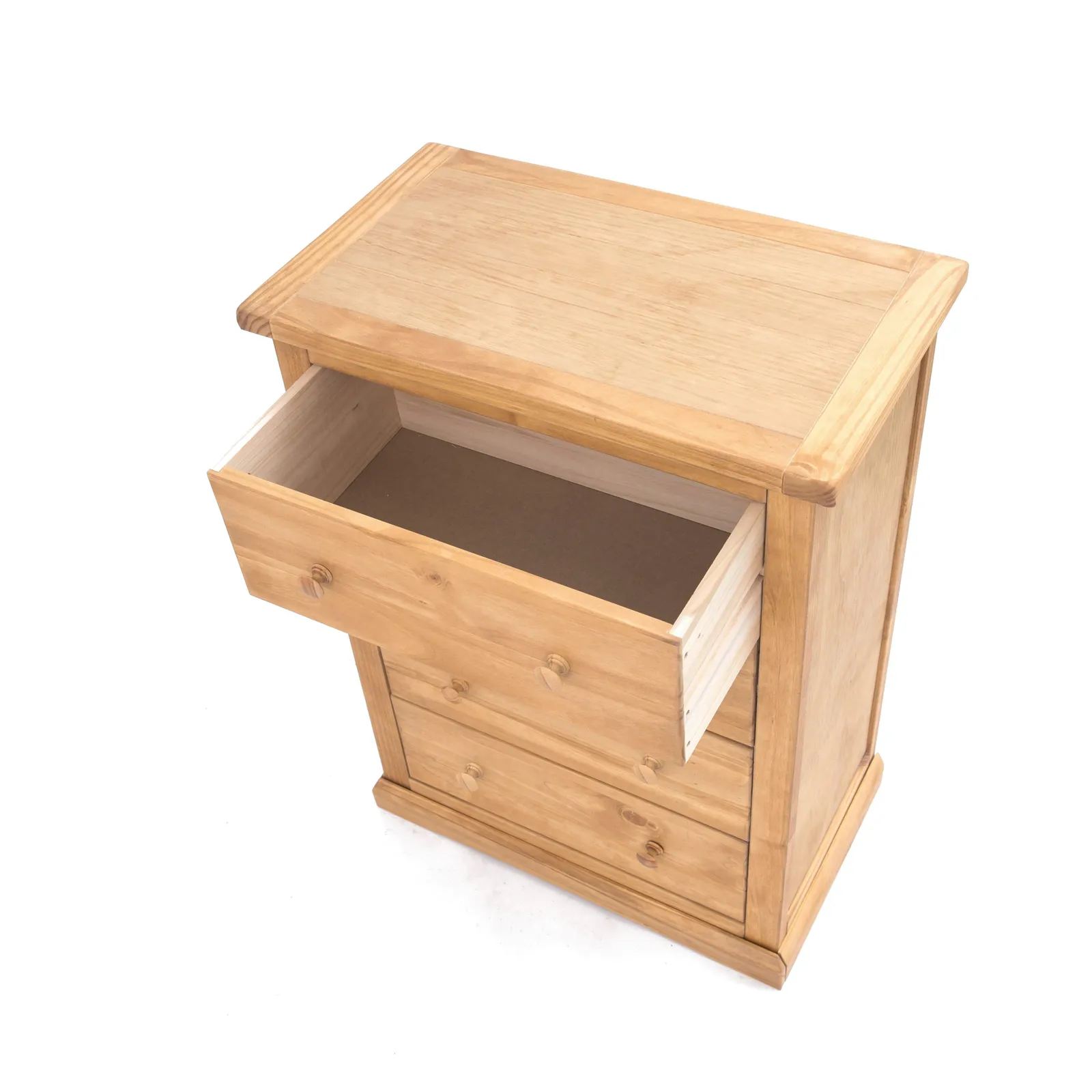 Cabinet Bits Lucca 4 Drawer Chest of Drawers Wood Knob in Light Brown 4