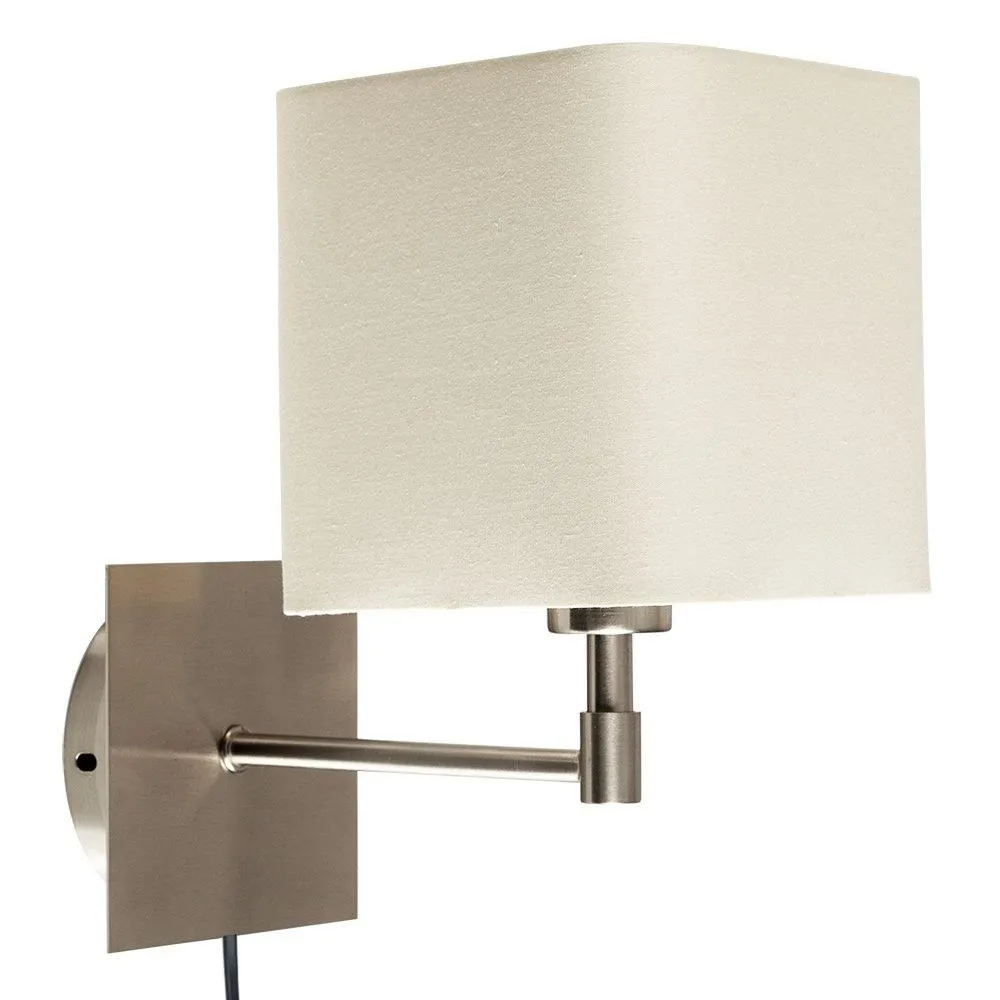 ValueLights Sheldon Brushed Chrome Indoor Wall Light in Metallic Silver