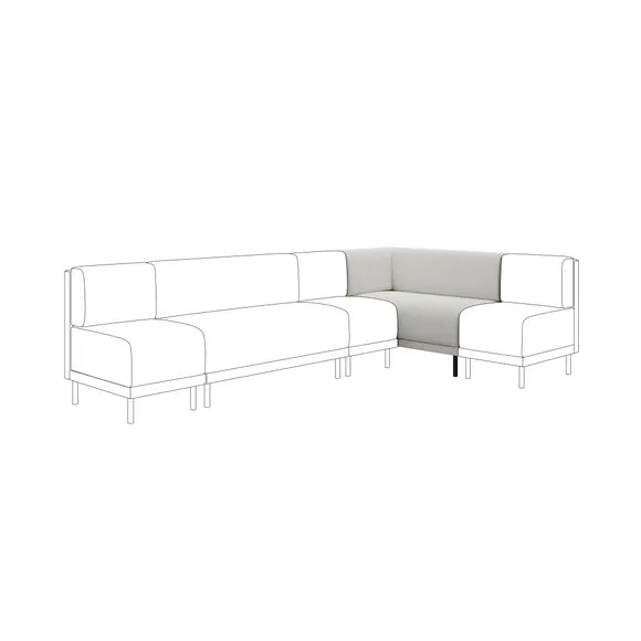 Mae Corner Dining Bench, Textured Weave 1