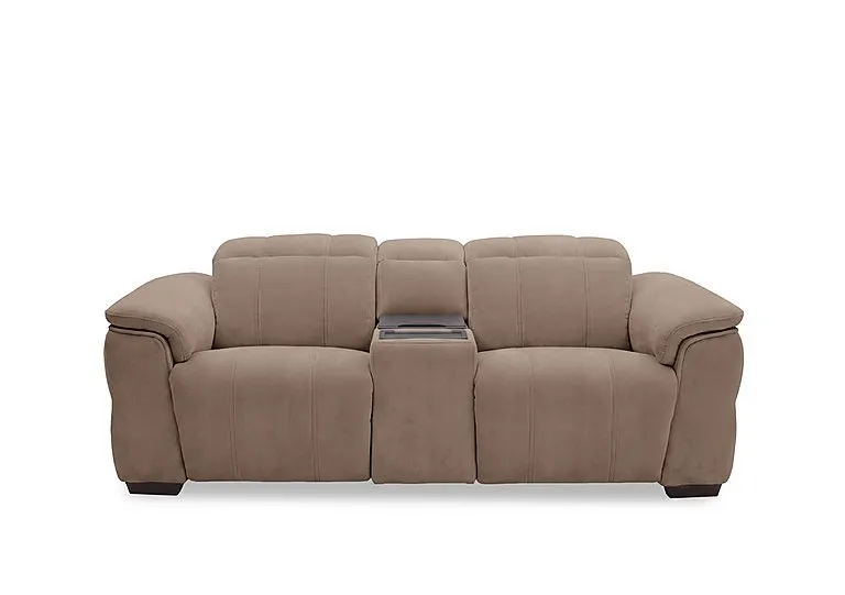 Inca Fabric 3 Seater Power Recliner Sofa with Power Headrests and Fridge Console - Manhattan Nutmeg - Sofas and Armchairs - In Time for Christmas