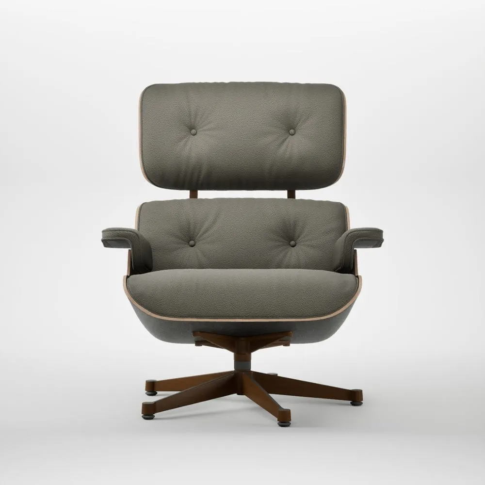 Eames Lounge Chair Cherry Natural Contemporary L50 58 Khaki Polished Black Base 04 2