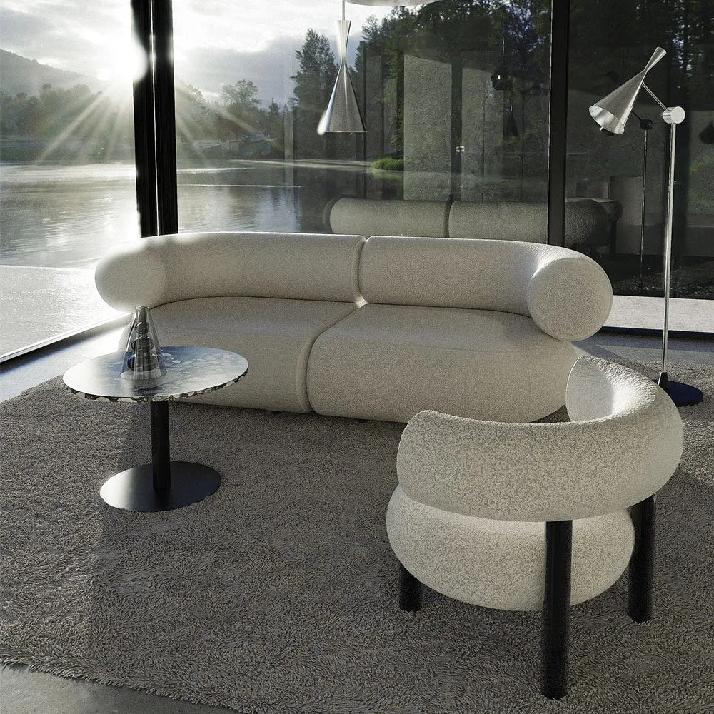 Tom Dixon Fat 2 seater Sofa in Boucle fabric ivory 4