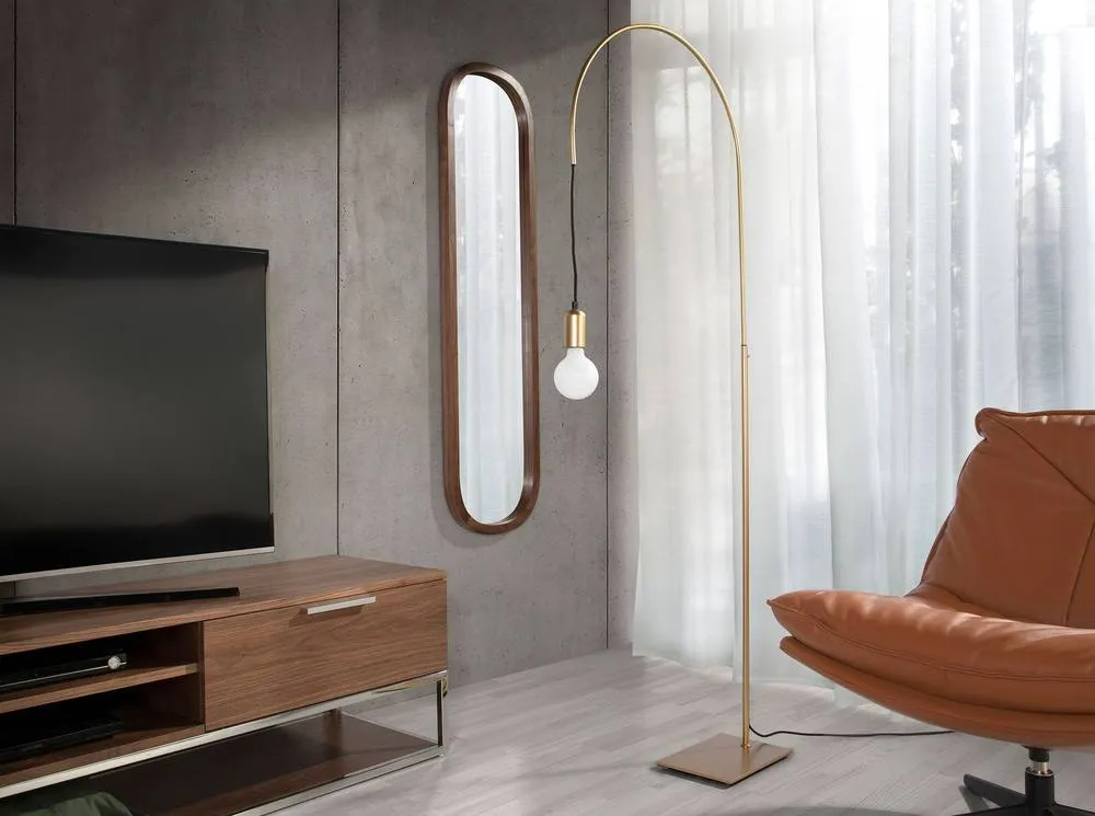 Angel Cerda Oval Walnut-Colour Veneer Wall Mirror 150x40 cm in Walnut 3