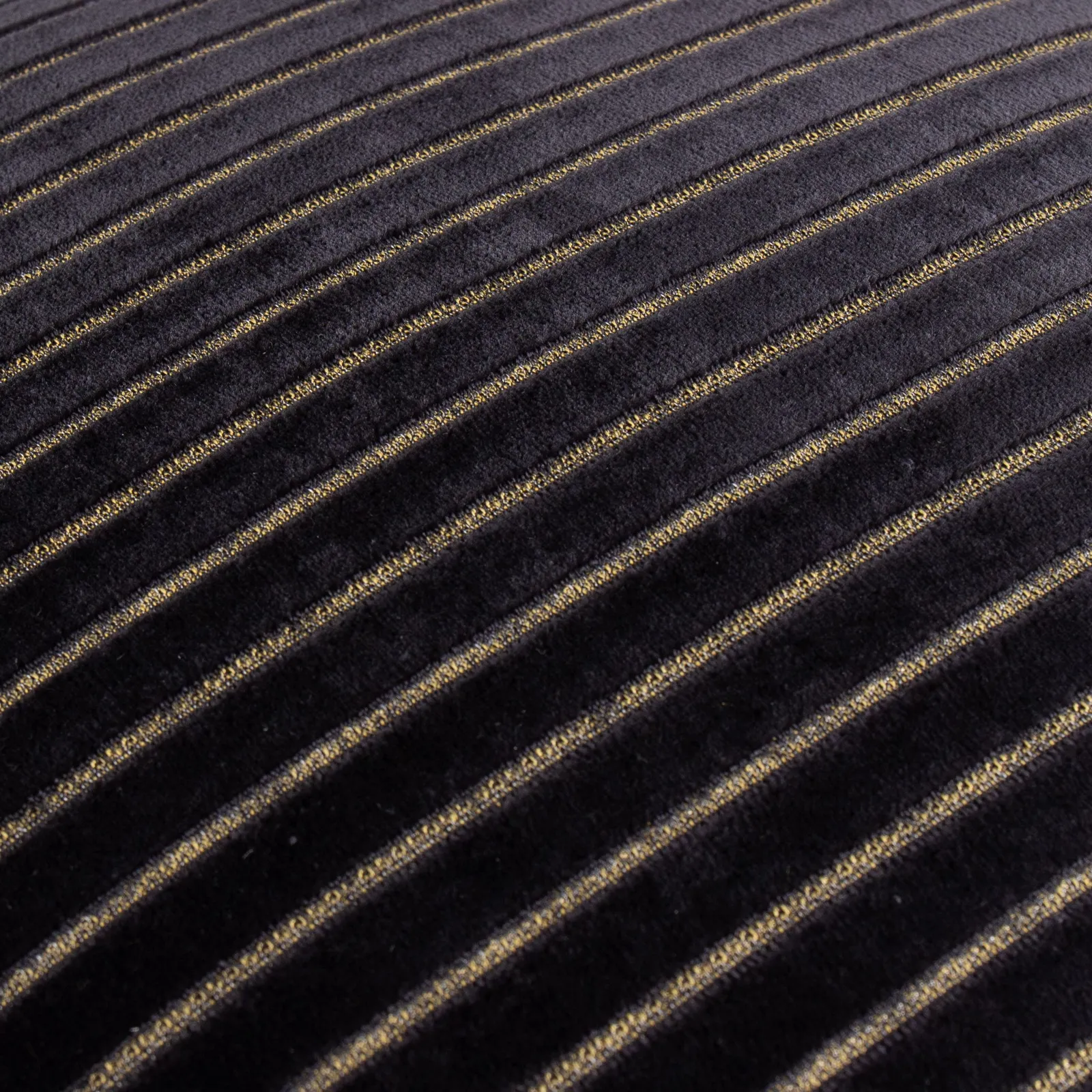 Paoletti Savoy Stripe Velvet Cushion in Black 5