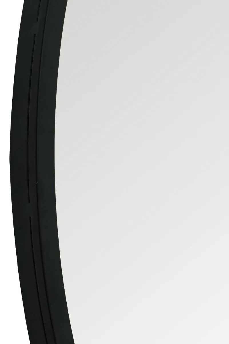 MirrorOutlet Black Framed Flat Bottom Circular Wall Mirror (105CM X 100CM) 5