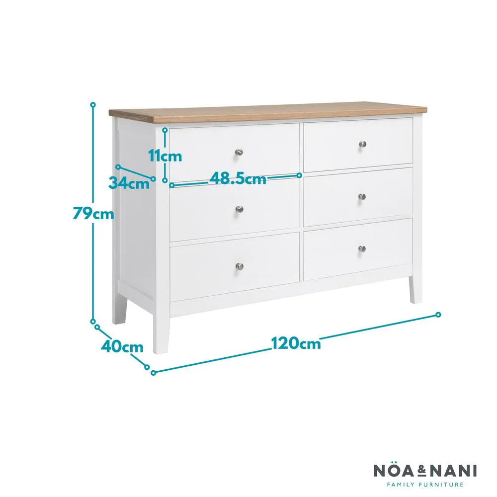 Nöa and Nani Leines 6 Drawer Chest of Drawers in White & Oak 5
