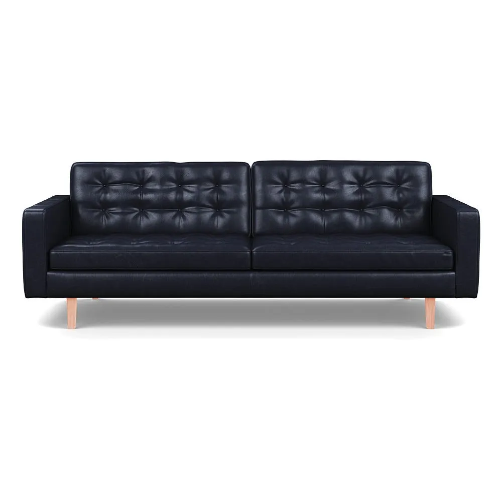 Heal's Hepburn 4 Seater Sofa In Stonewash Leather Black 2