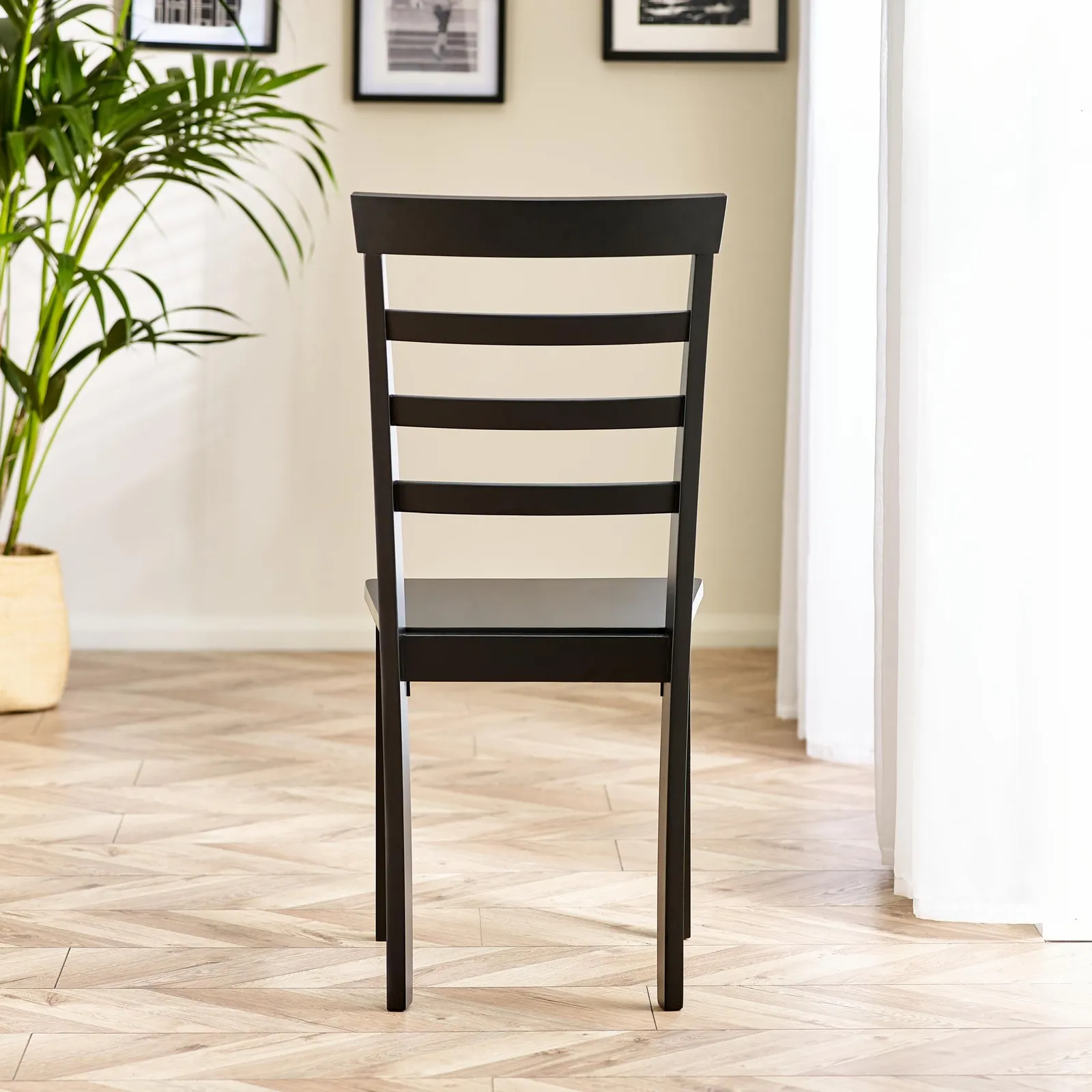 FurnitureboxUK Set of 2 Whitby Solid Wood Dining Chairs in Black 6