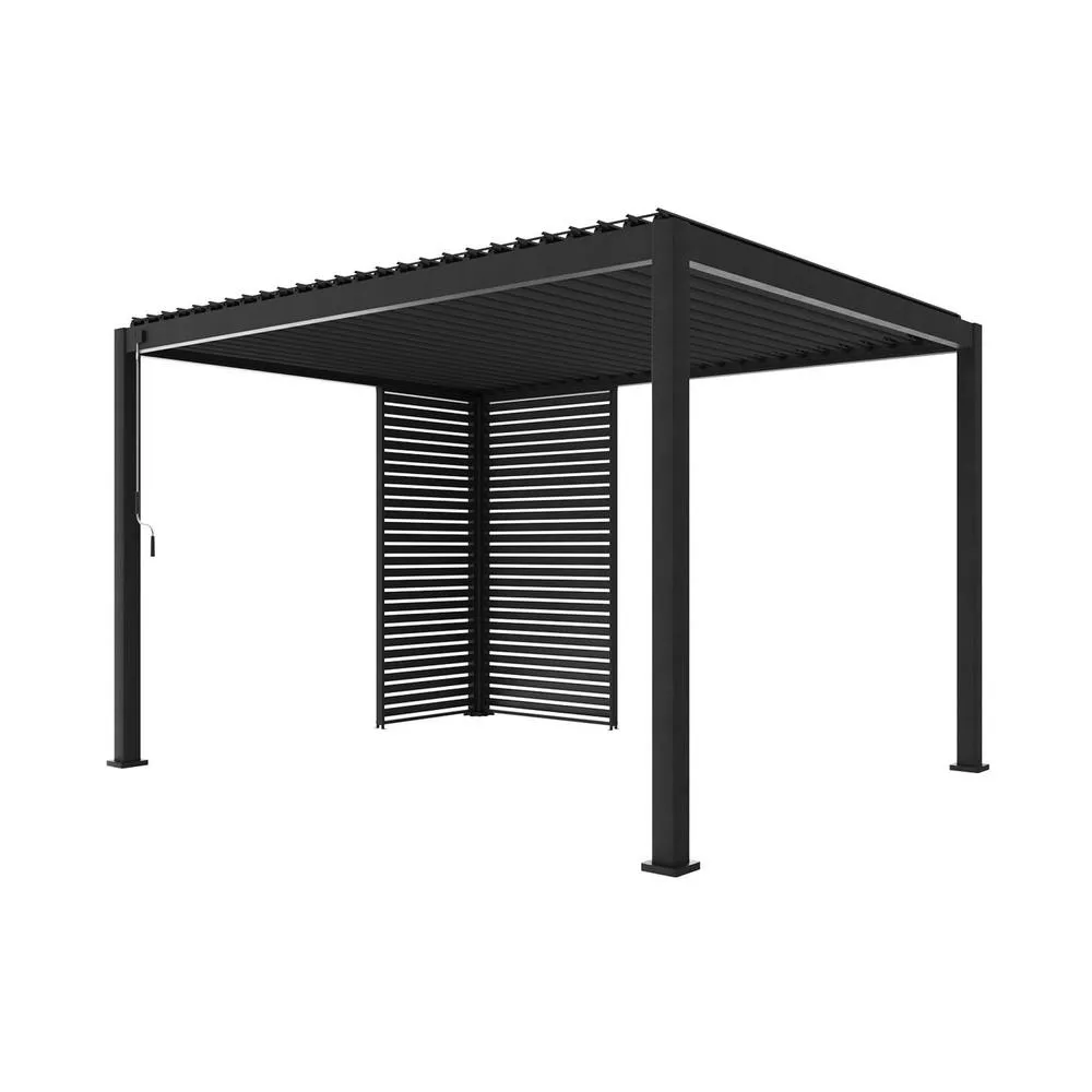 sweeek Louvered pergola Triomphe 3x4m + louvers 100cm + louvers 130cm in Dark Grey 2