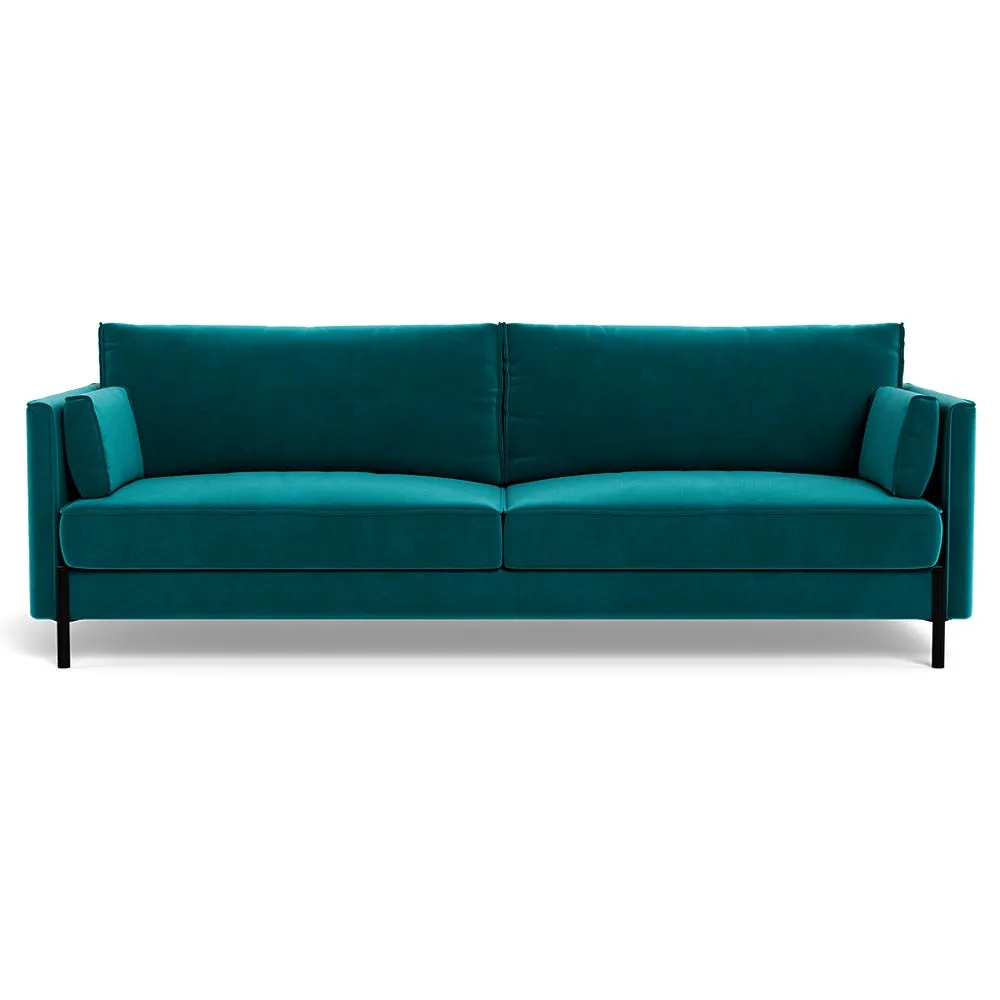 Heal's Tortona 4 Seater Sofa Smart Velvet Petrol Black Feet 1