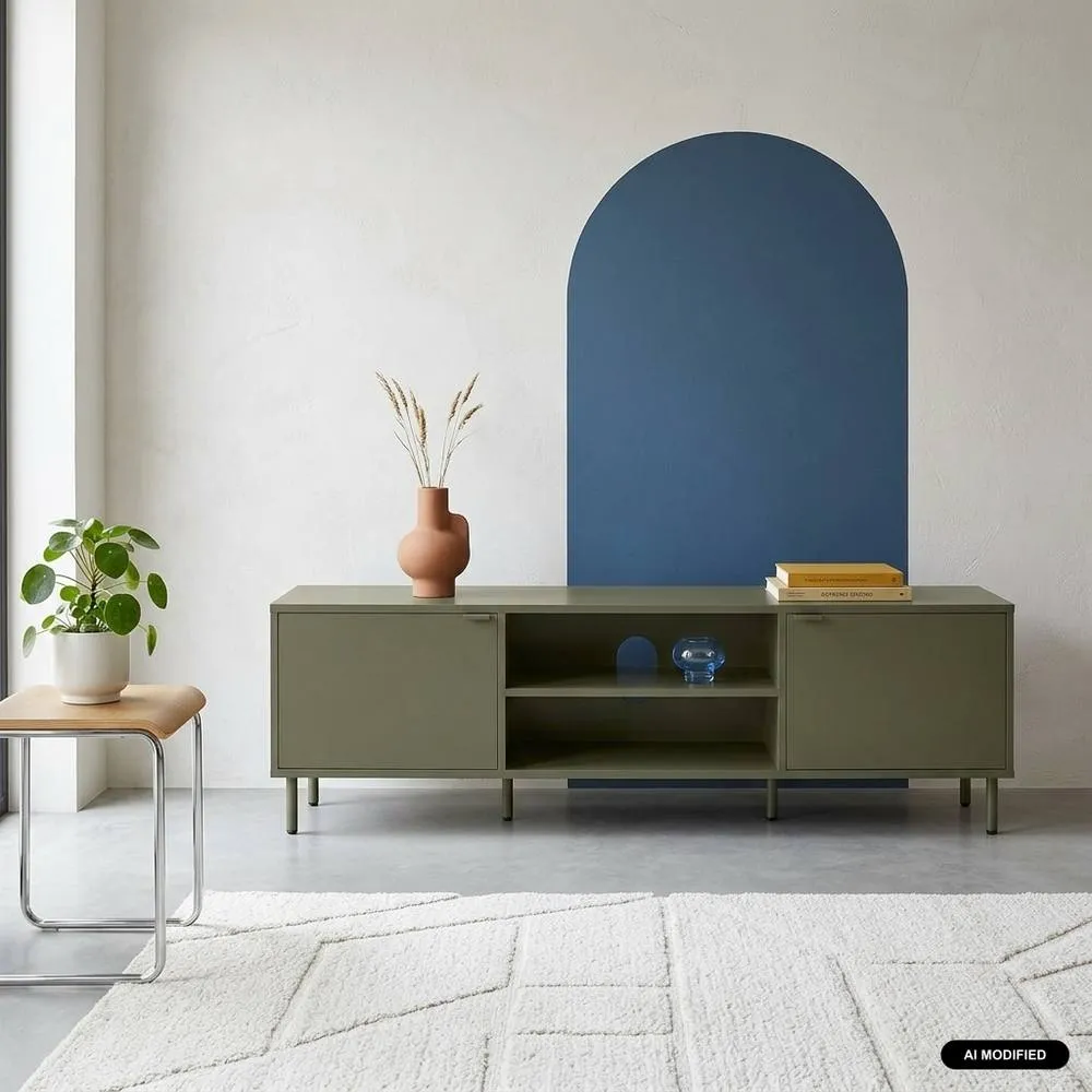 sweeek TV stand 160cm wood decor & metal in Khaki 1